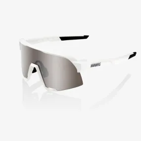 100 Percent Sunglasses - S3 - Matte White - HiPER® Silver Mirror Lens