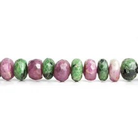 10mm Ruby in Zoisite Faceted Rondelle Beads 16 inch 70pieces