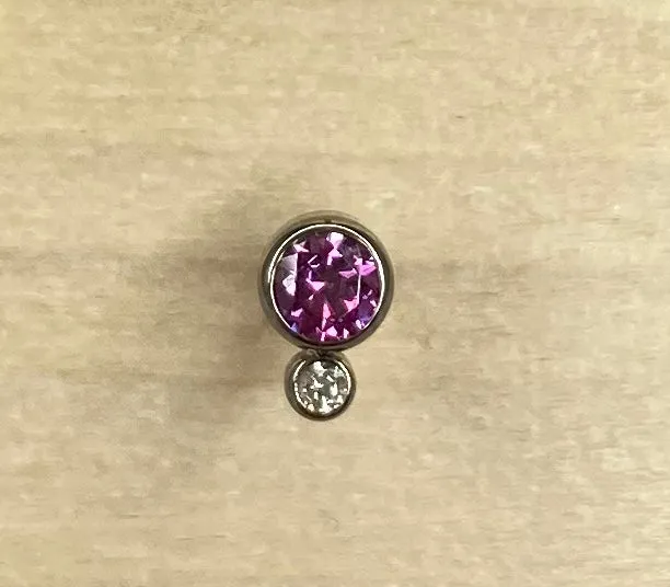 2-Gem (Fancy Purple with White)-12/14g