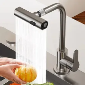 3 Modes Waterfall Stream Sprayer Head Sink Mixer Brushed Water Tap