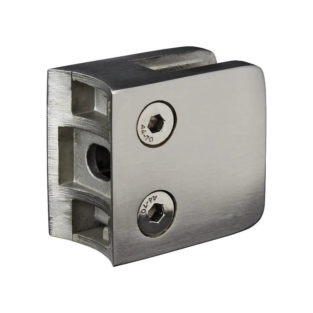 304 Stainless Steel Square Type Glass Clamp 45 x 45 x 27mm To Suit 42.4mm Post