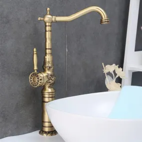 360 Rotation Single Handle Mixer Tap Basin Faucet Antique Sink Tap