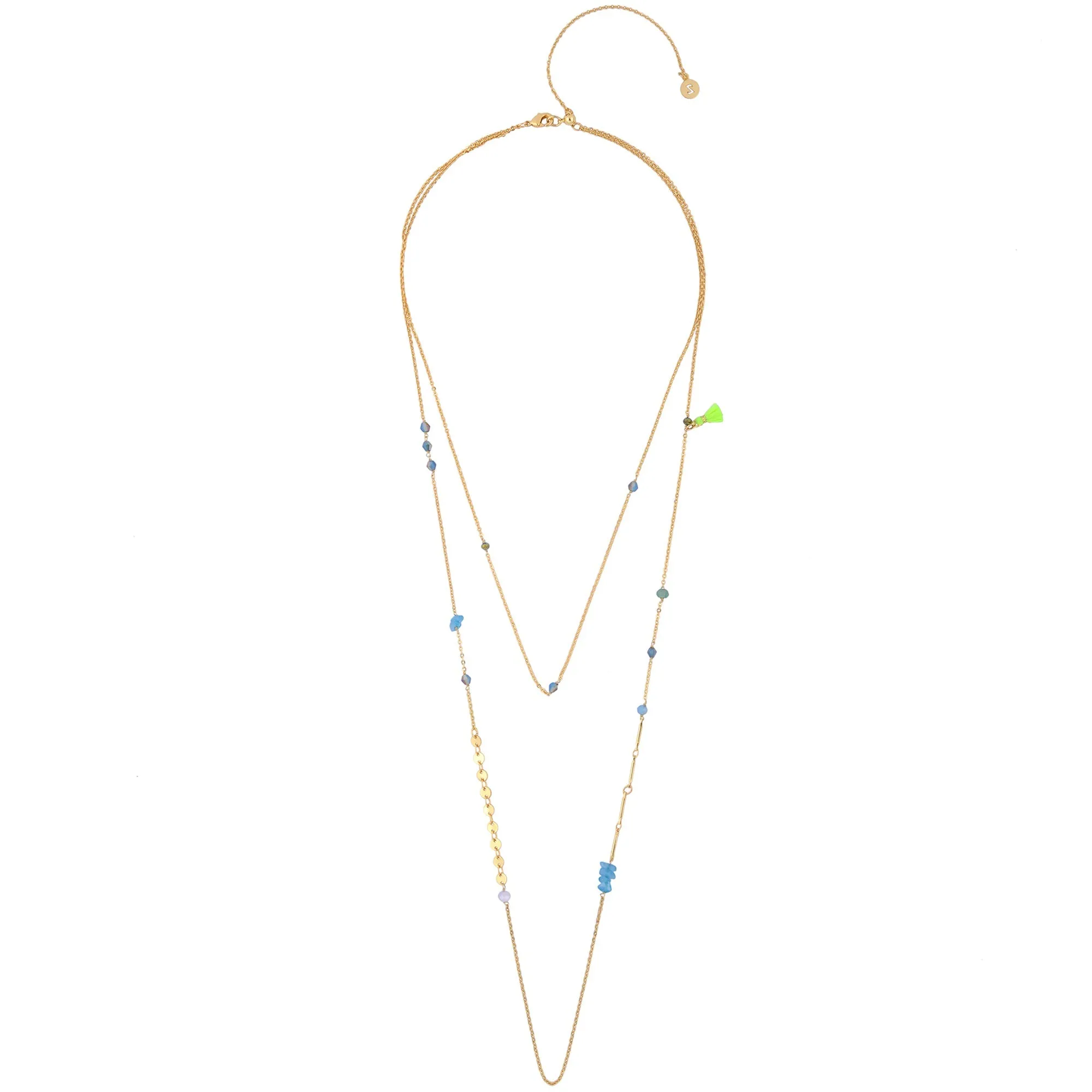 Accessorize London Women's Z Real Gold Plated Long Layered Necklace