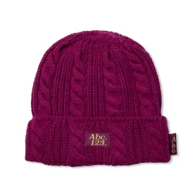 Advisory Board Crystals Abc. 123. Cableknit Beanie (Rhodolite Purple)