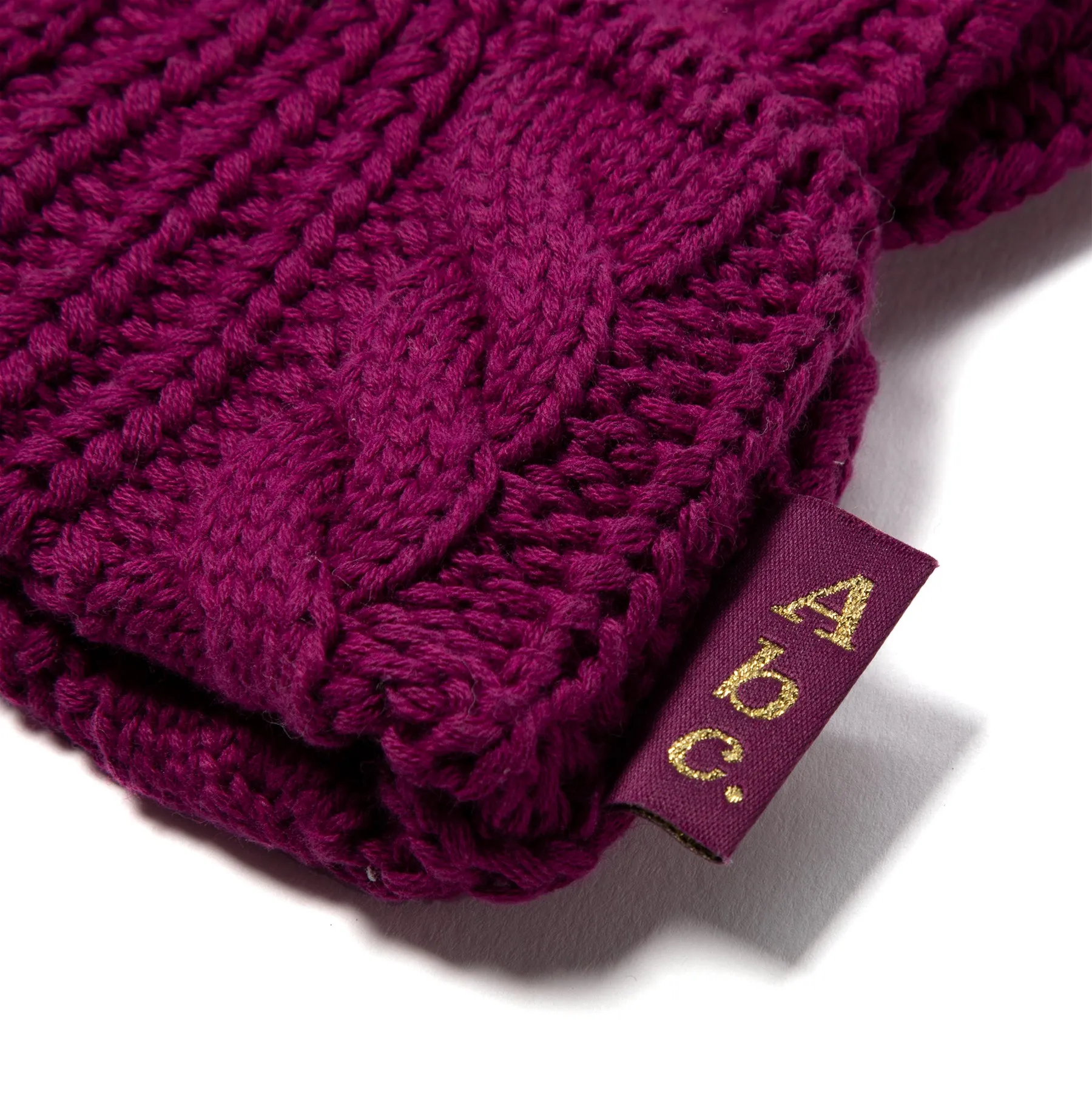 Advisory Board Crystals Abc. 123. Cableknit Beanie (Rhodolite Purple)