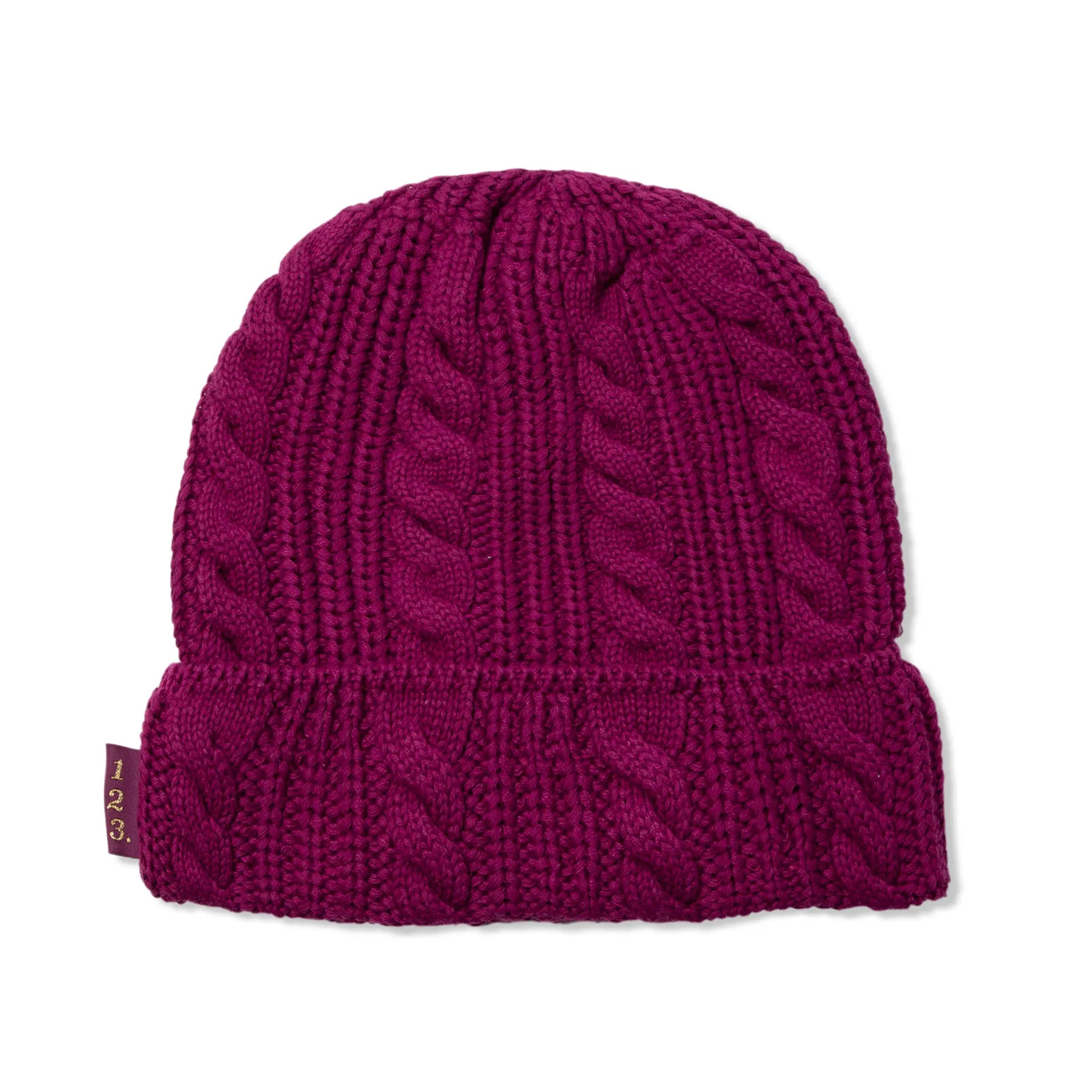 Advisory Board Crystals Abc. 123. Cableknit Beanie (Rhodolite Purple)