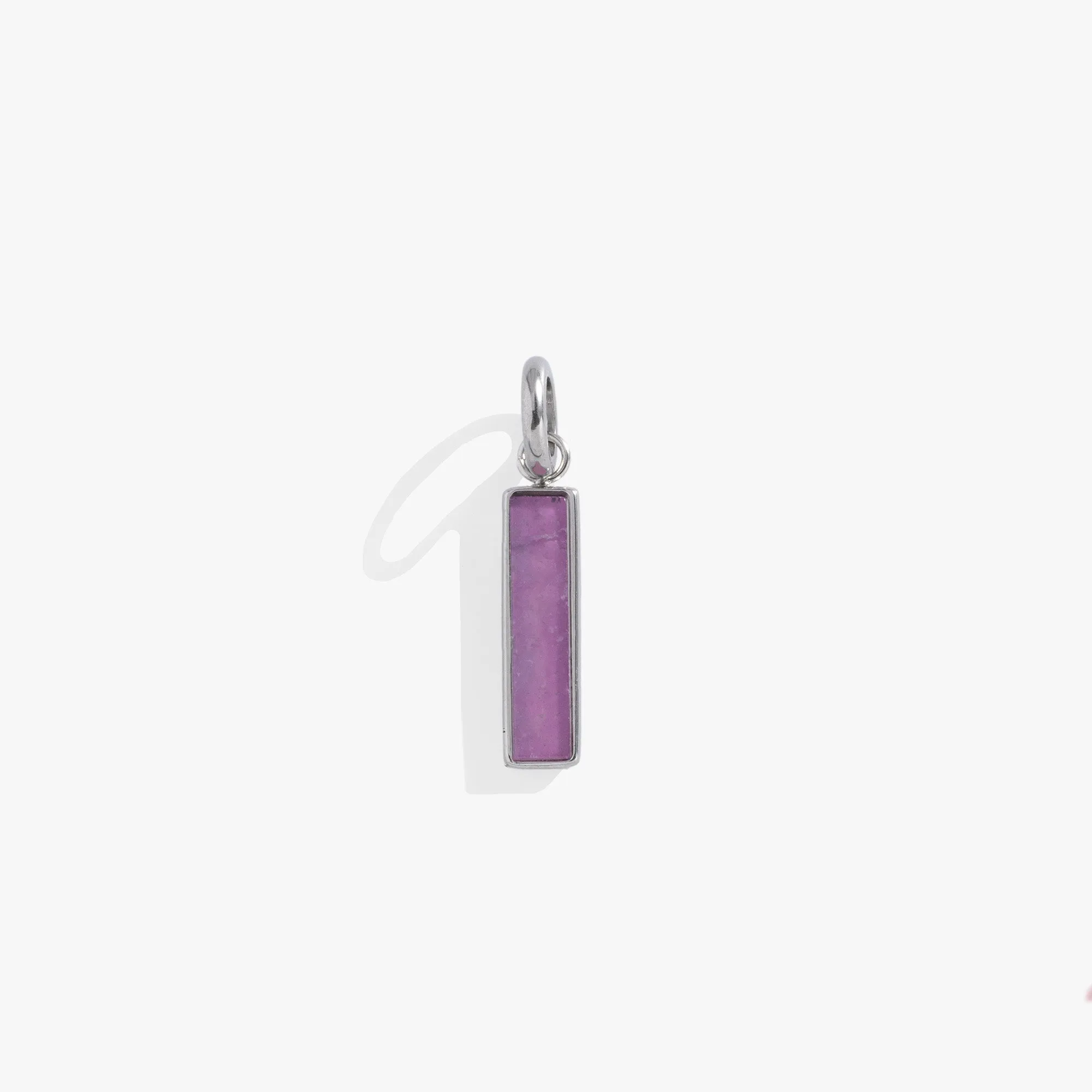 Amethyst Gemstone Interchangeable Bar Charm