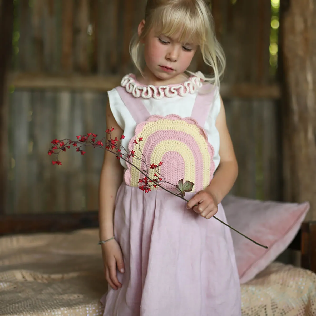 Angelica Collar in Dusty Pink by Kalinka