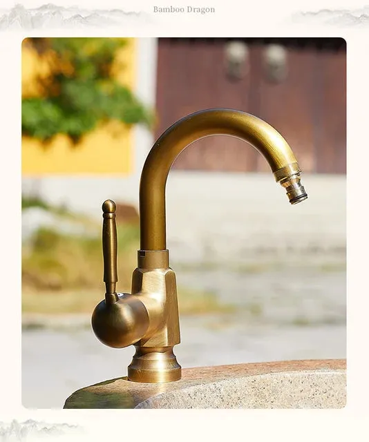 Antique Copper Single Cold Water Faucet European Outdoor Faucet