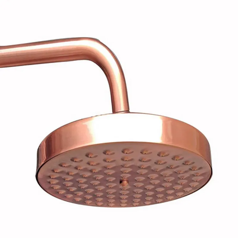 Antique Red Copper Wall Mounted Dual Handles Shower Head Faucet Set