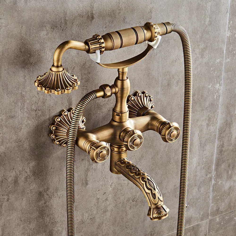 Antique Retro Style Bathtub Shower Set With Hand Shower Faucet