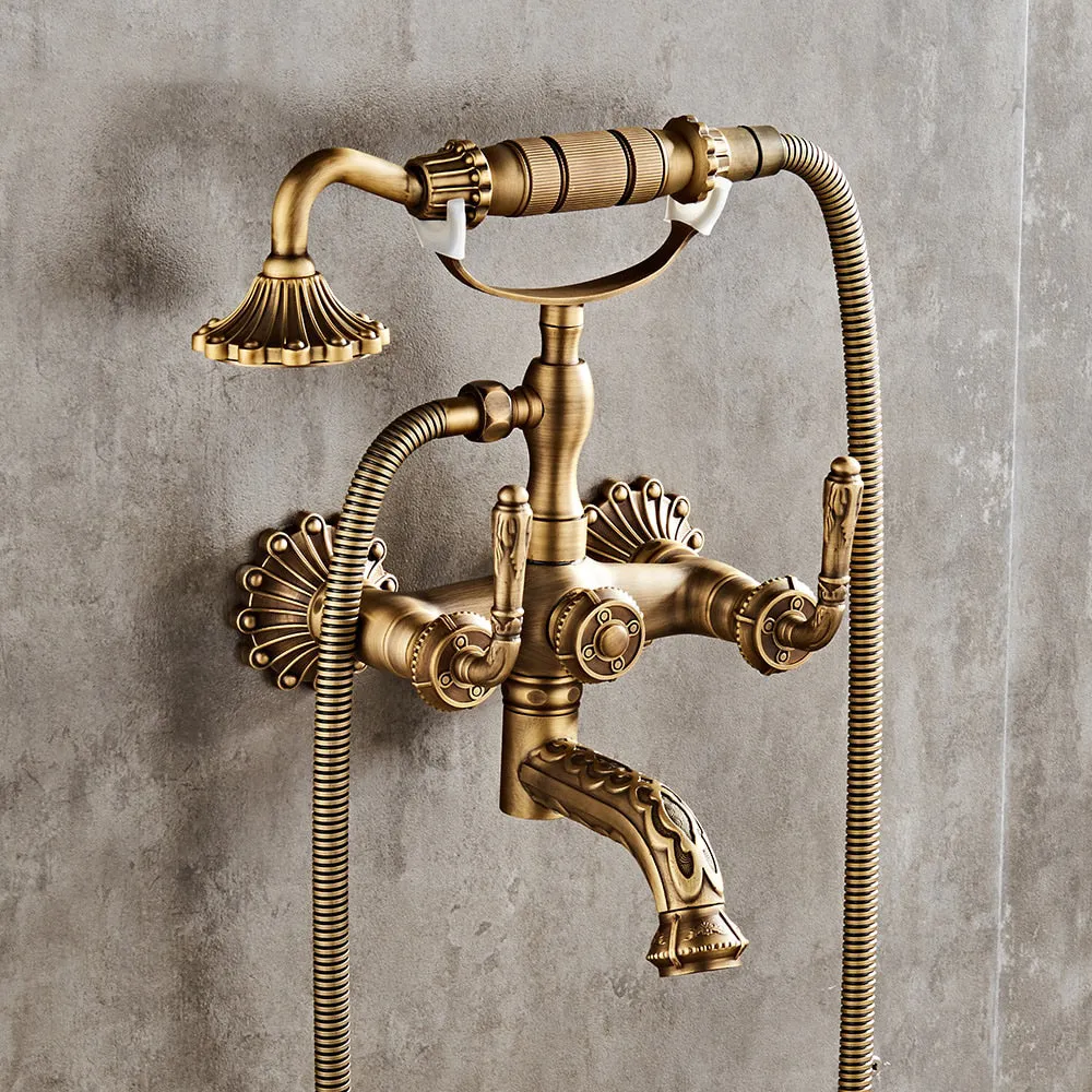 Antique Retro Style Bathtub Shower Set With Hand Shower Faucet