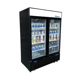 Atosa 54" Merchandising Freezer with 2 Glass Doors, Black Exterior