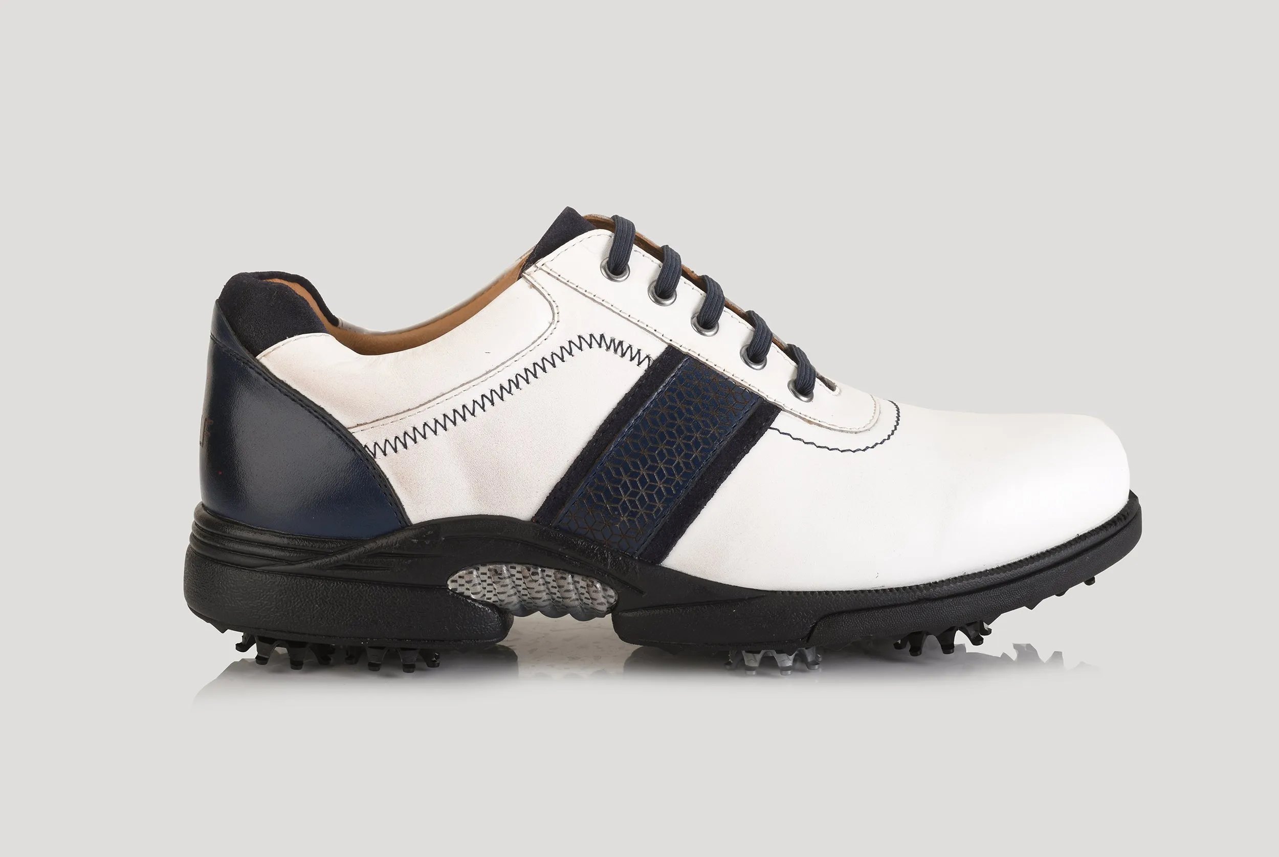 Berlin Antique White-Blue Golf Shoes