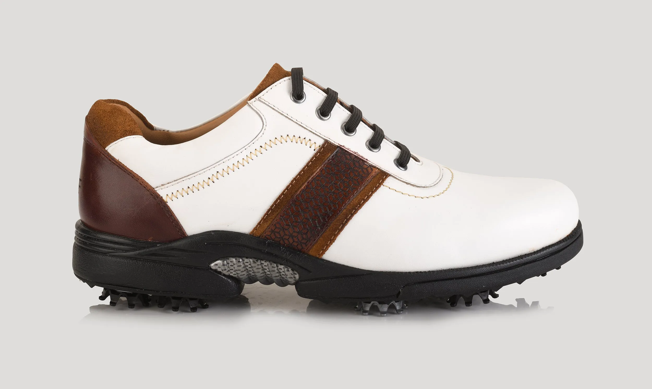 Berlin Antique White-Tan Golf Shoes