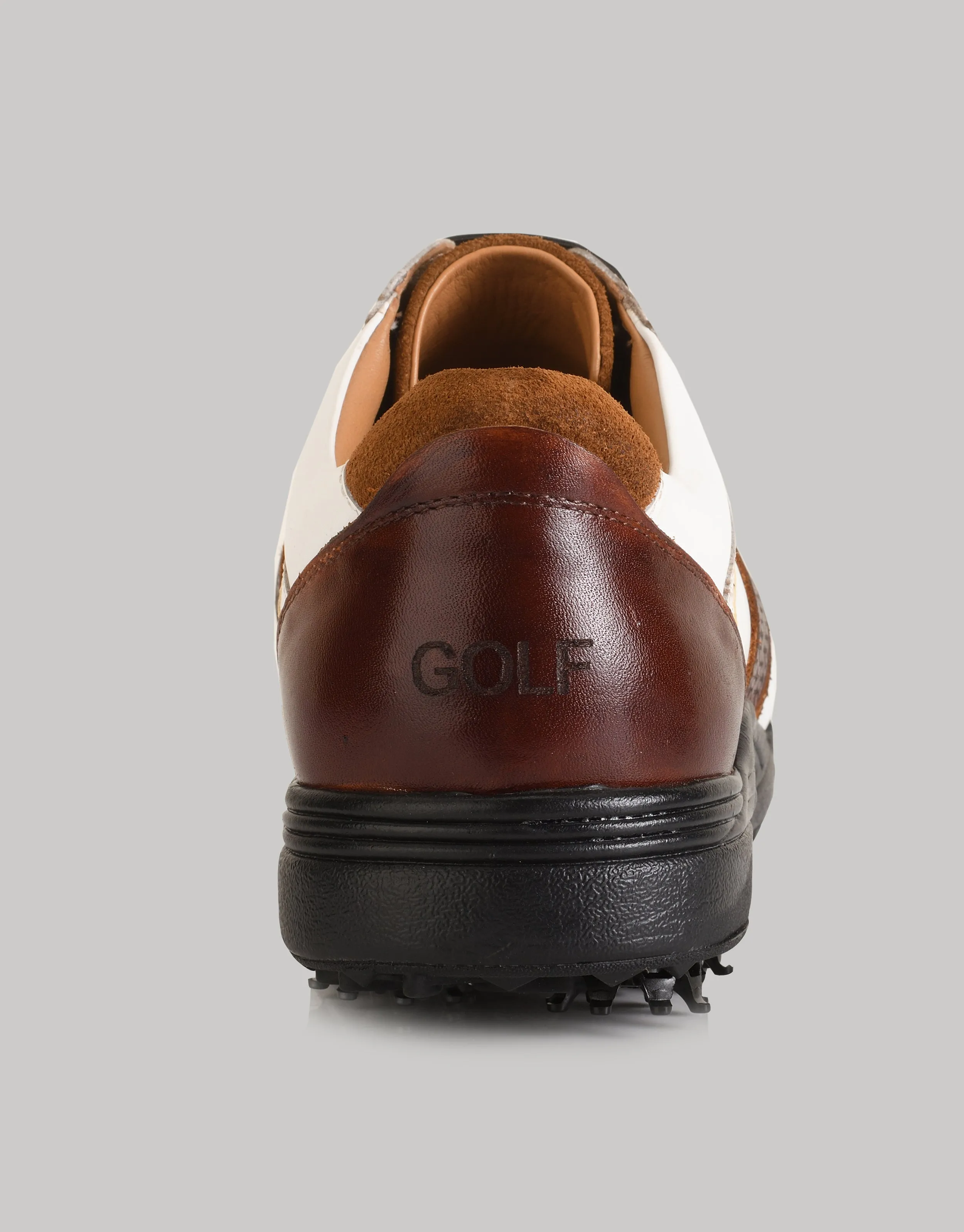 Berlin Antique White-Tan Golf Shoes