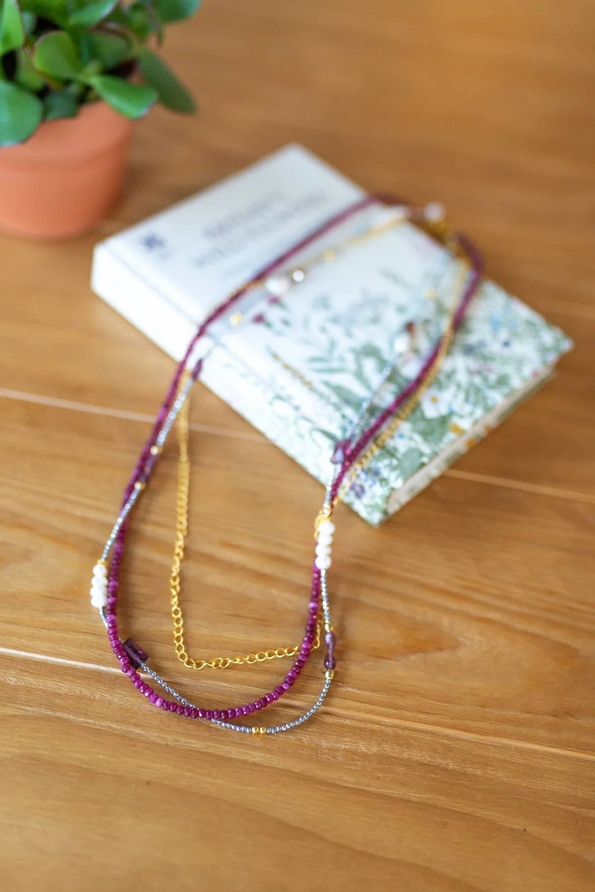 Berry Jade Layered Necklace