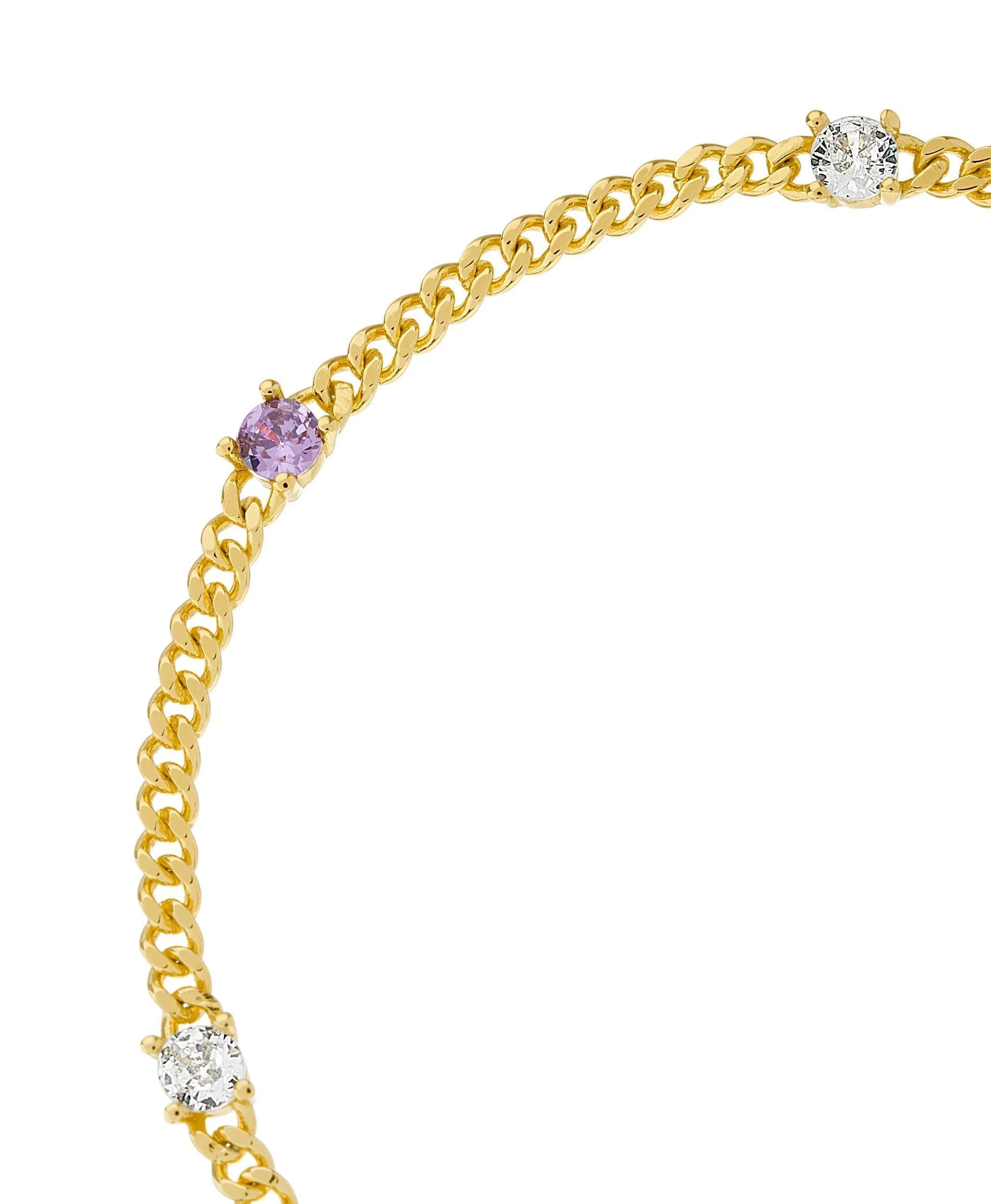 Birthstone Bracelet February 18ct Gold Plated