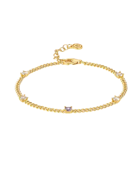 Birthstone Bracelet February 18ct Gold Plated