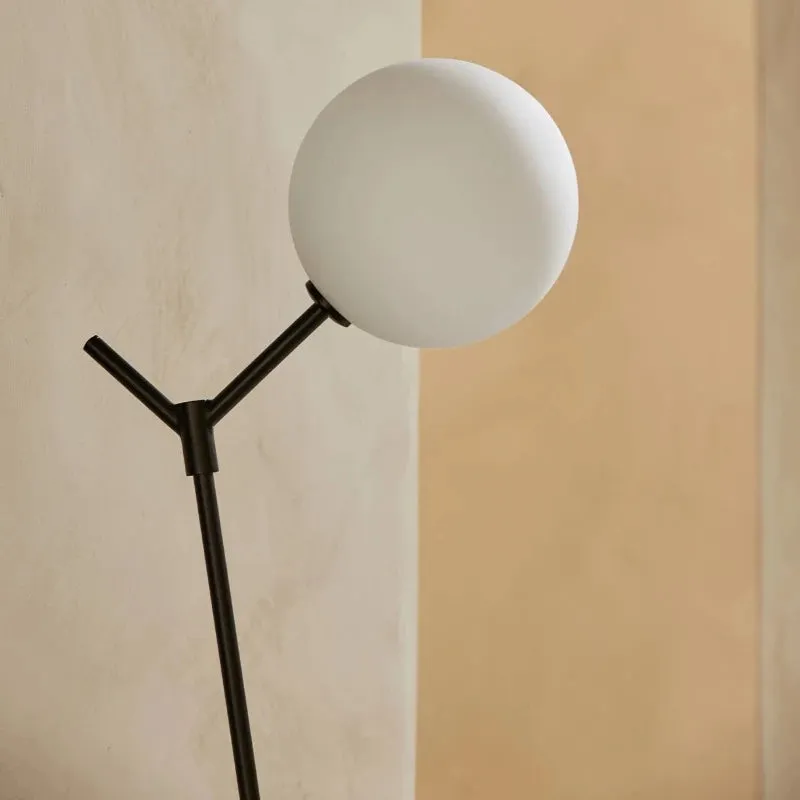 Blown Glass Opal Orb Floor Lamp