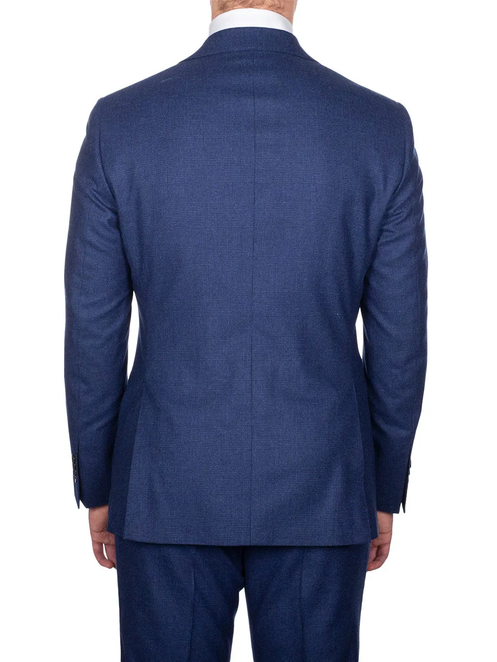 Check Cashmere Blend 3 Piece Suit Blue