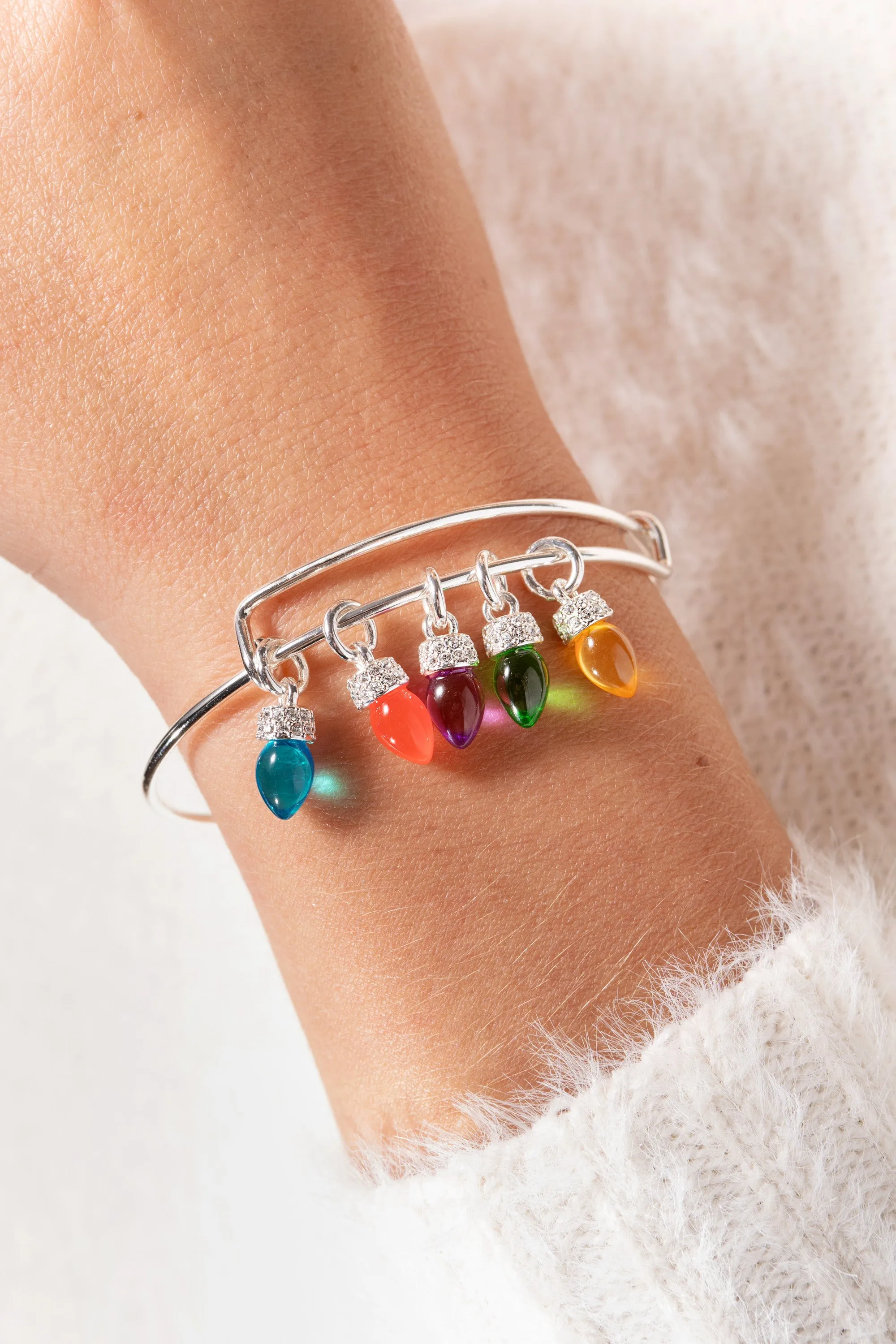 Christmas Light Bulb Charm Bangle