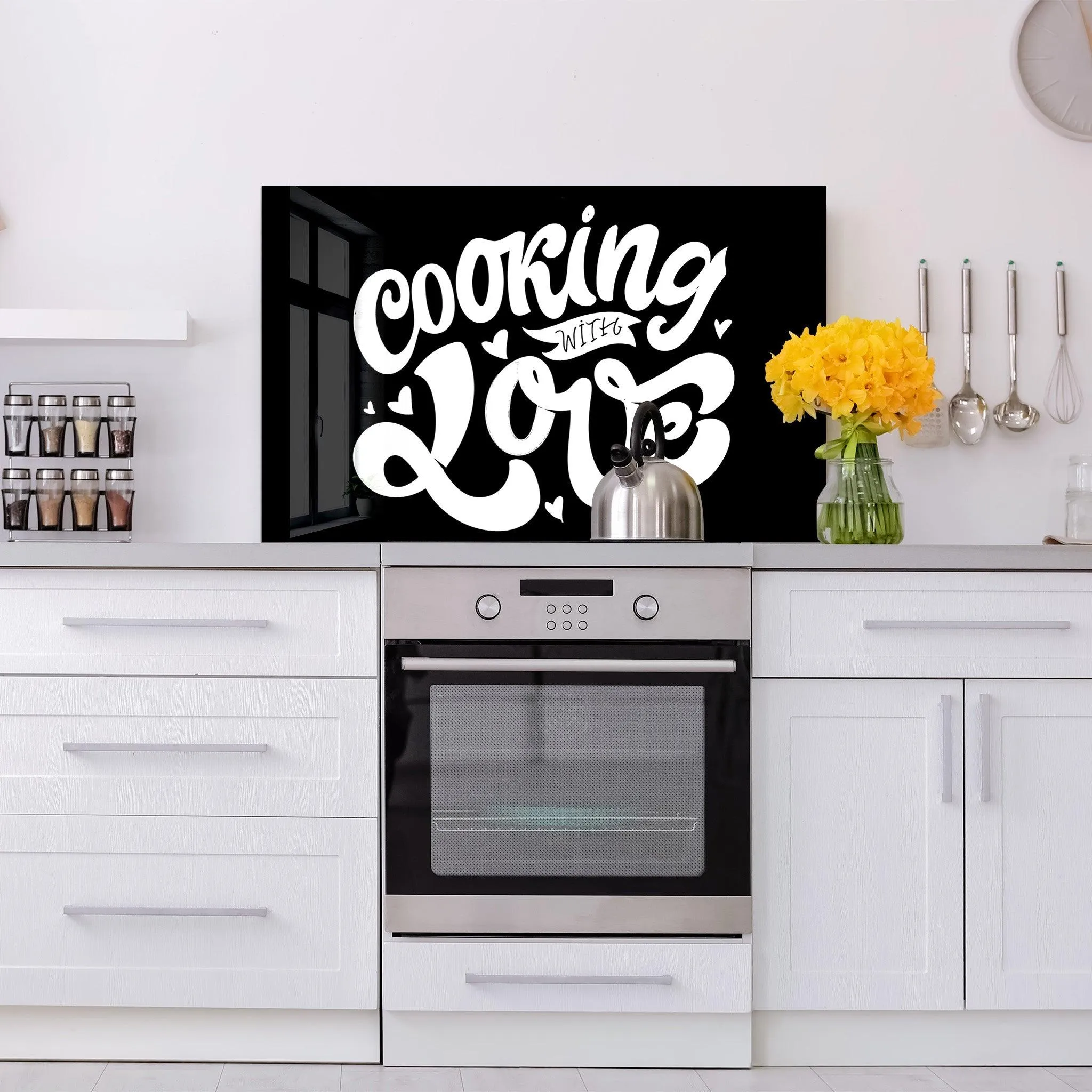 Cooking With Love | Glass Printed Backsplash for your Kitchen