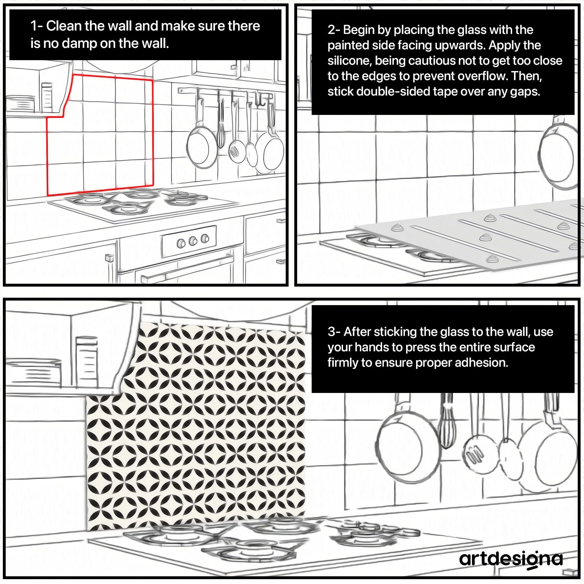 Cooking With Love | Glass Printed Backsplash for your Kitchen