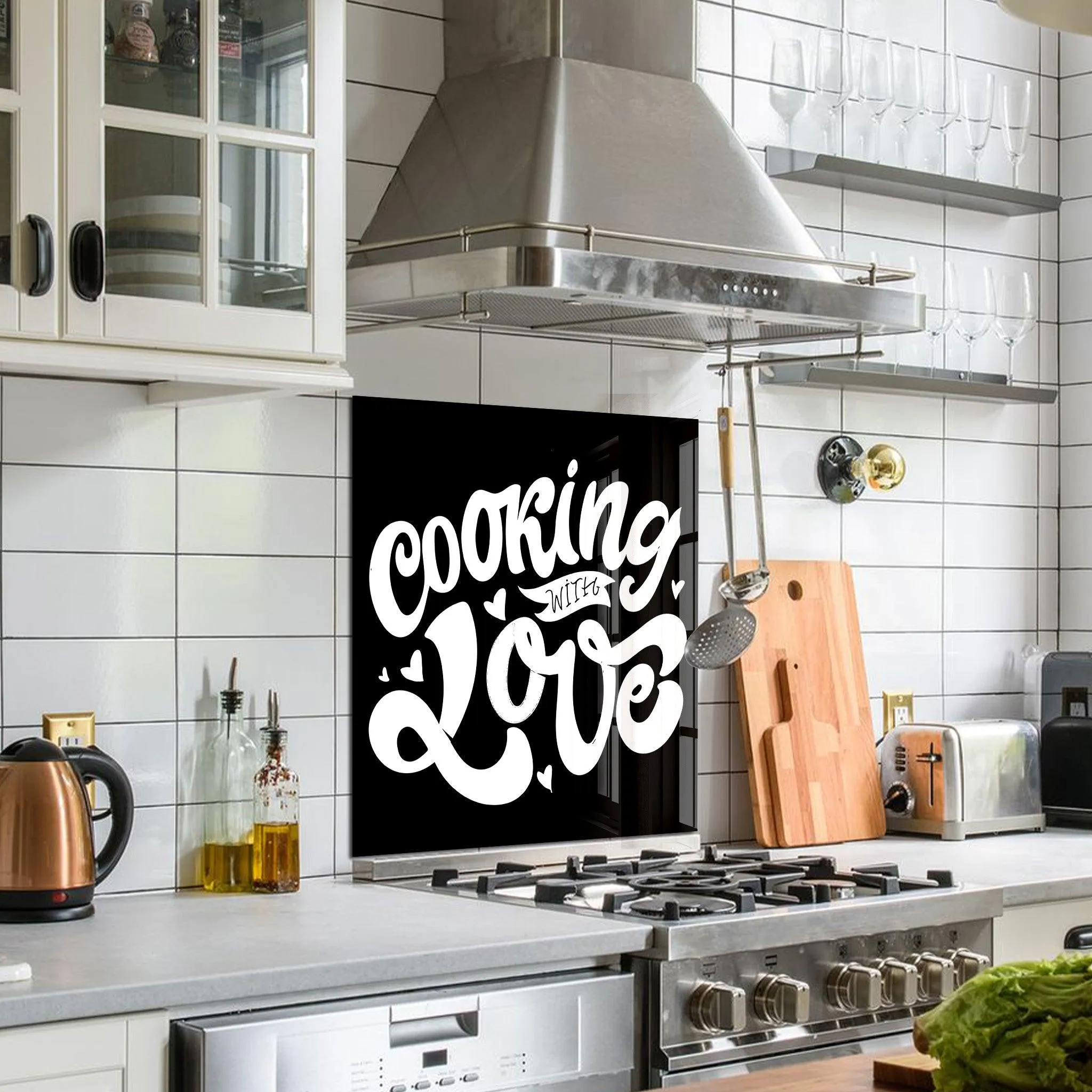 Cooking With Love | Glass Printed Backsplash for your Kitchen