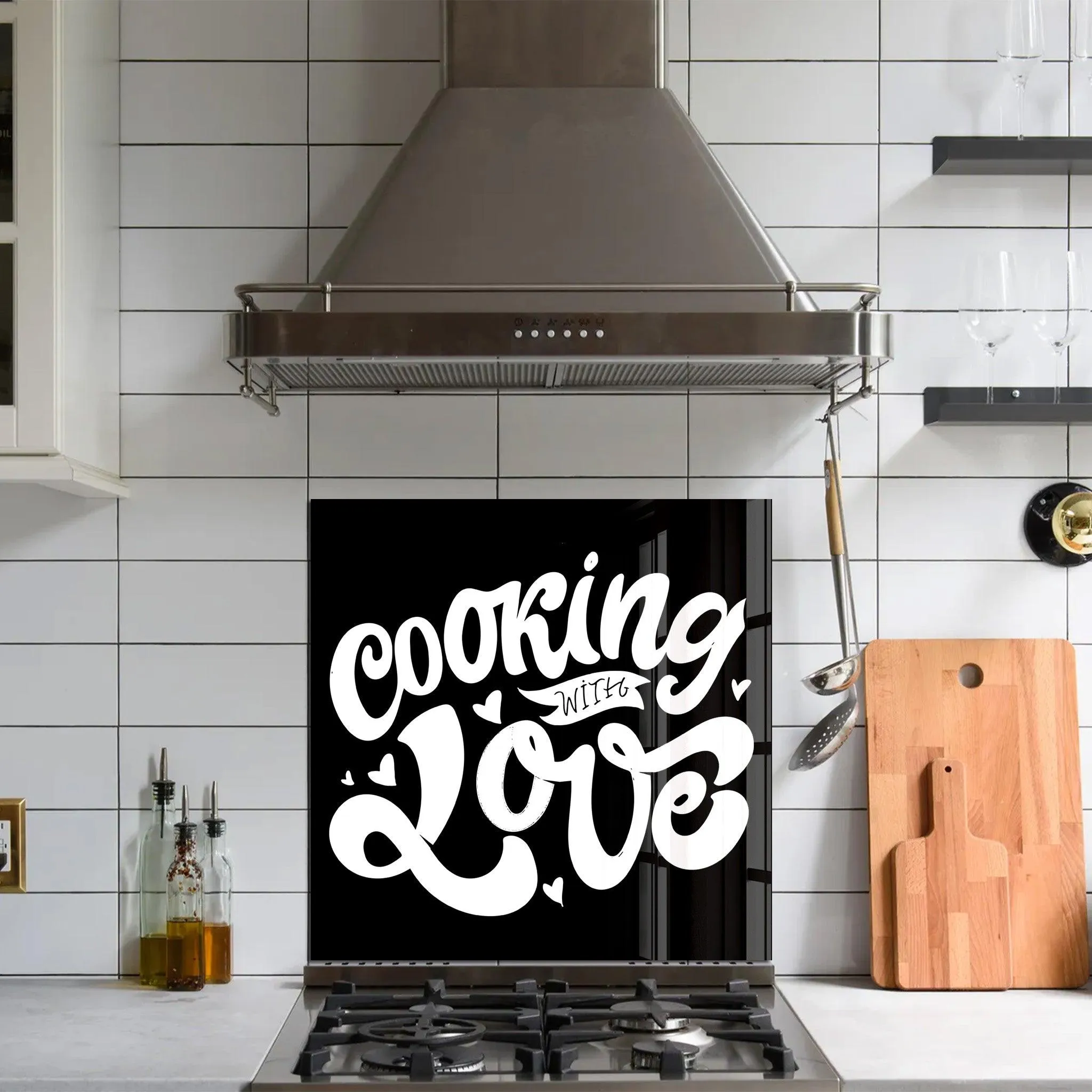 Cooking With Love | Glass Printed Backsplash for your Kitchen