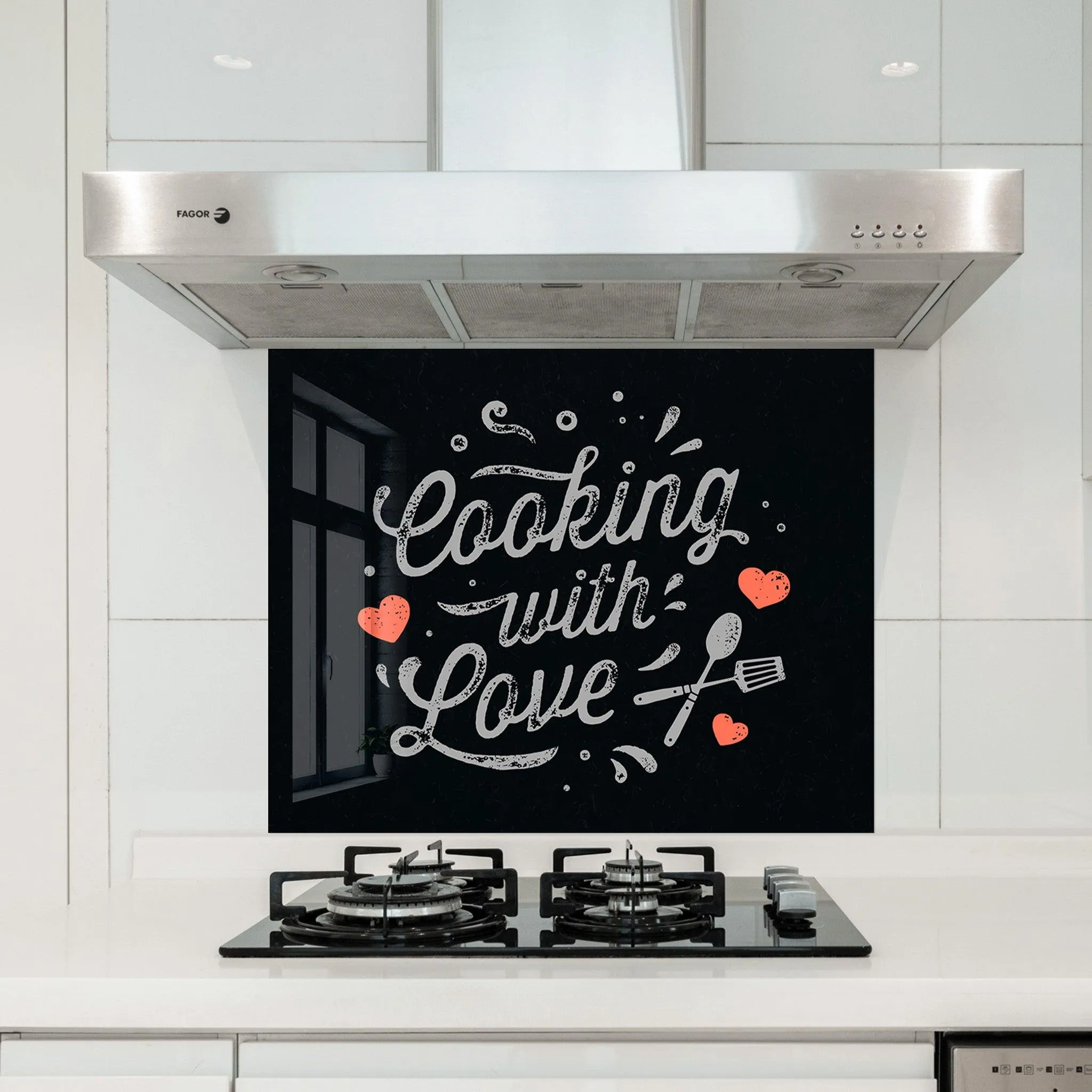 Cooking With Love V2 | Glass Printed Backsplash for your Kitchen