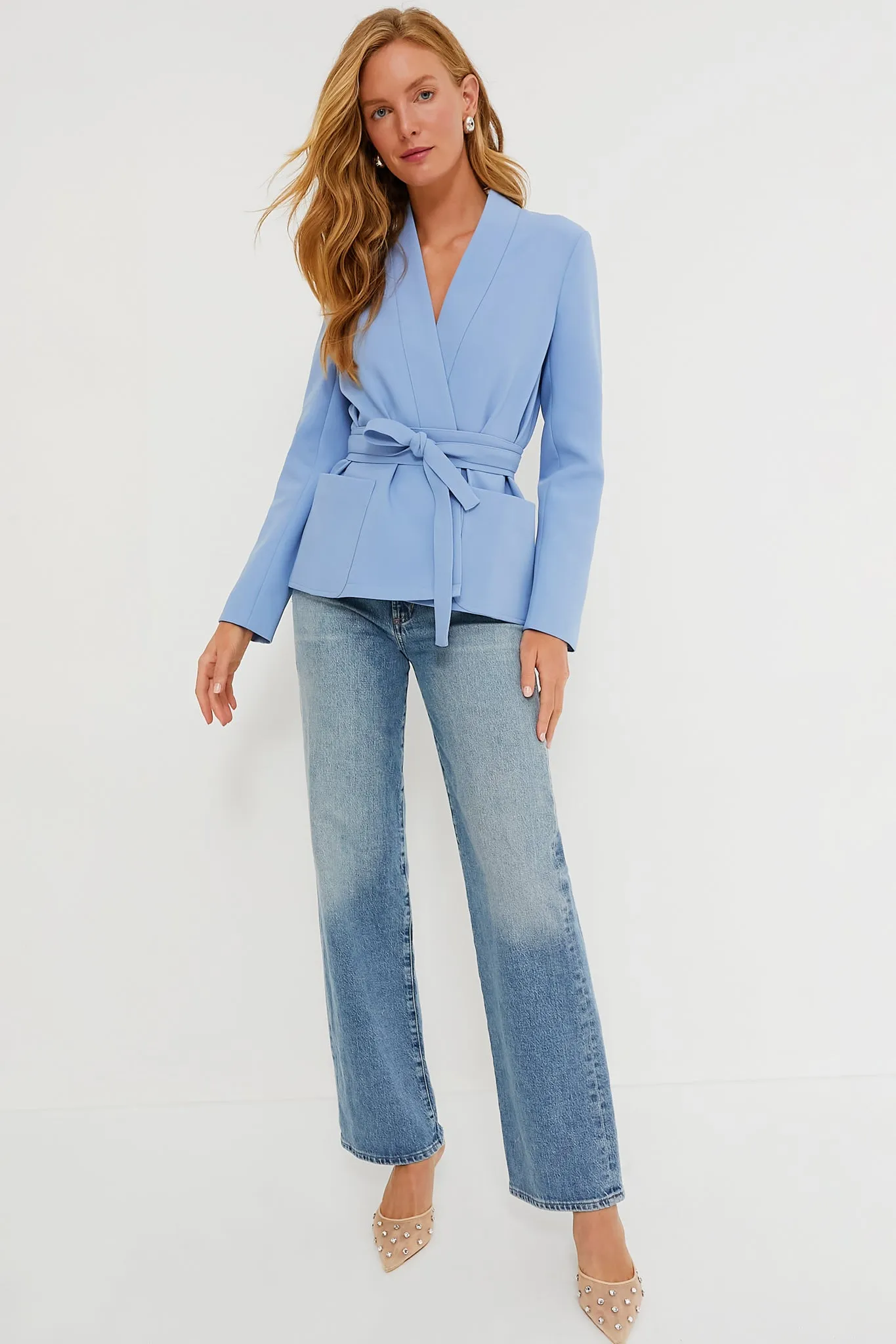 Cornflower Blue Gracie Wrap Blazer