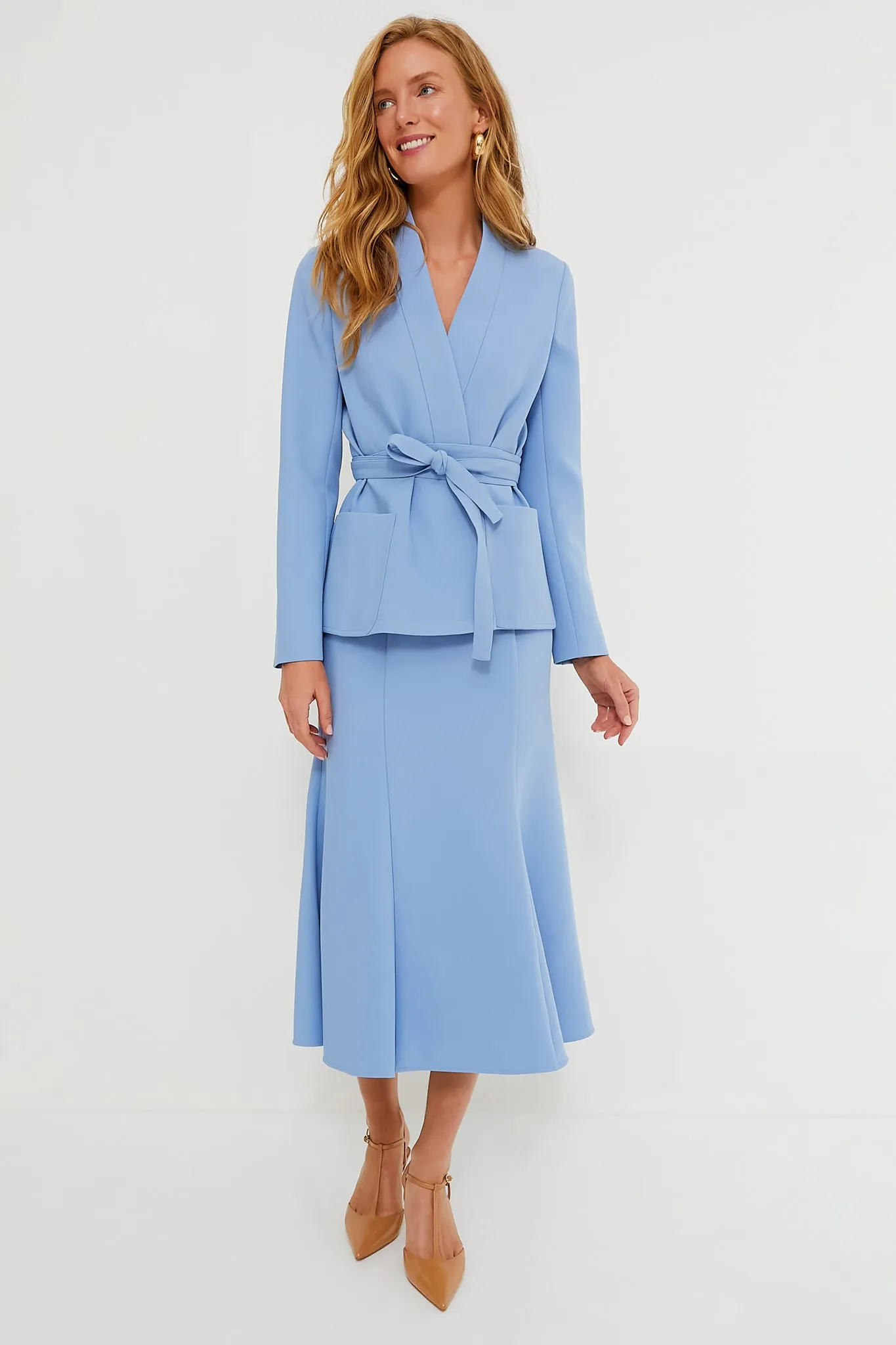 Cornflower Blue Gracie Wrap Blazer