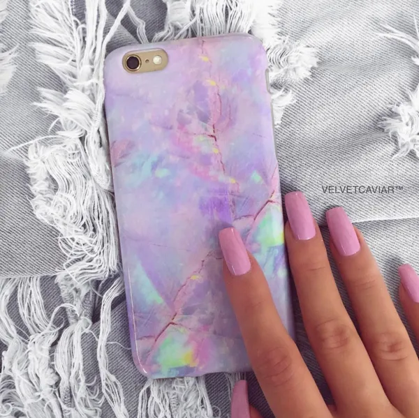 Cotton Candy Marble iPhone Case