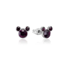 Couture Kingdom - Mickey February Birthstone Stud Earrings