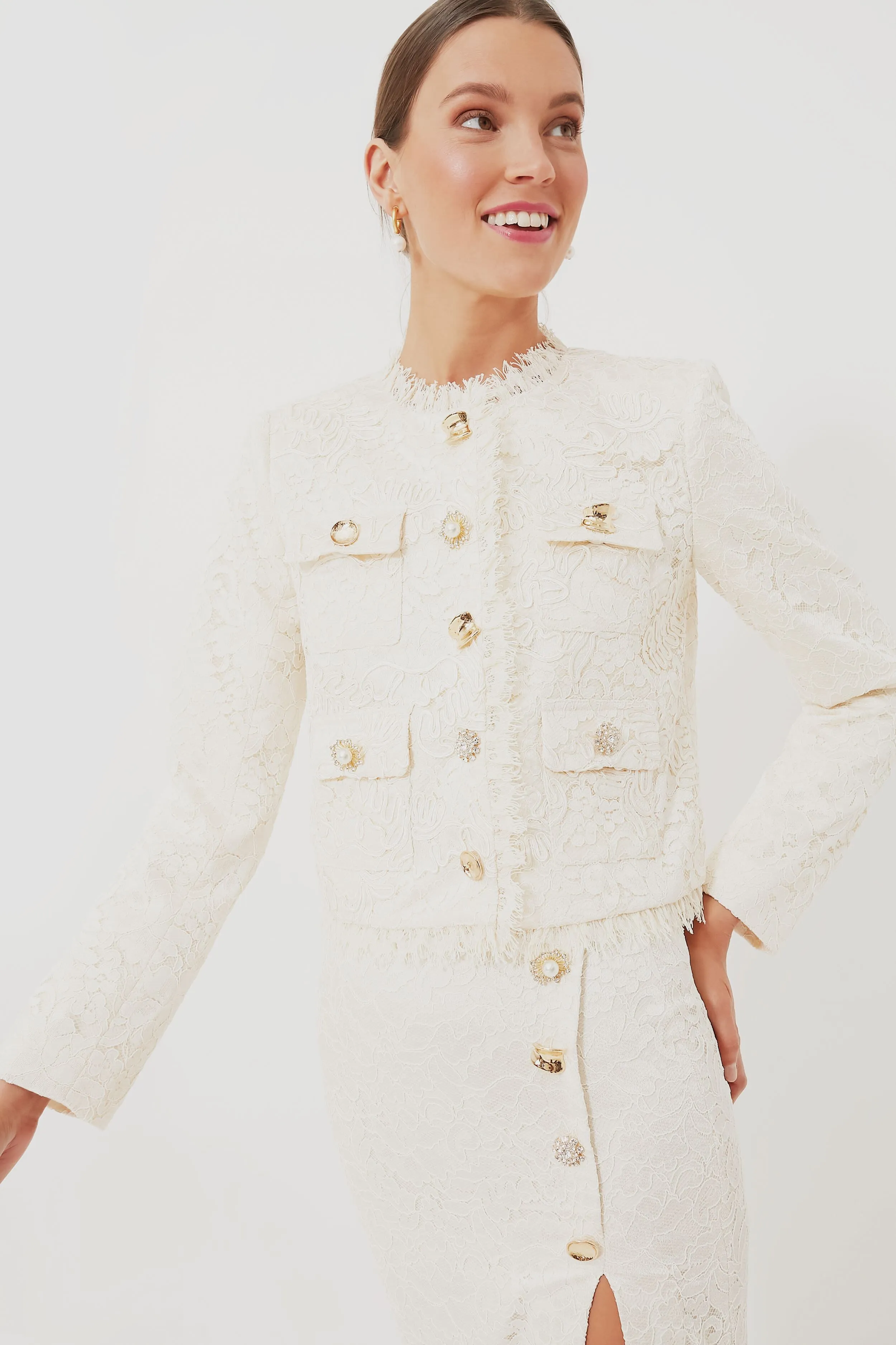 Cream Cord Lace Jacket