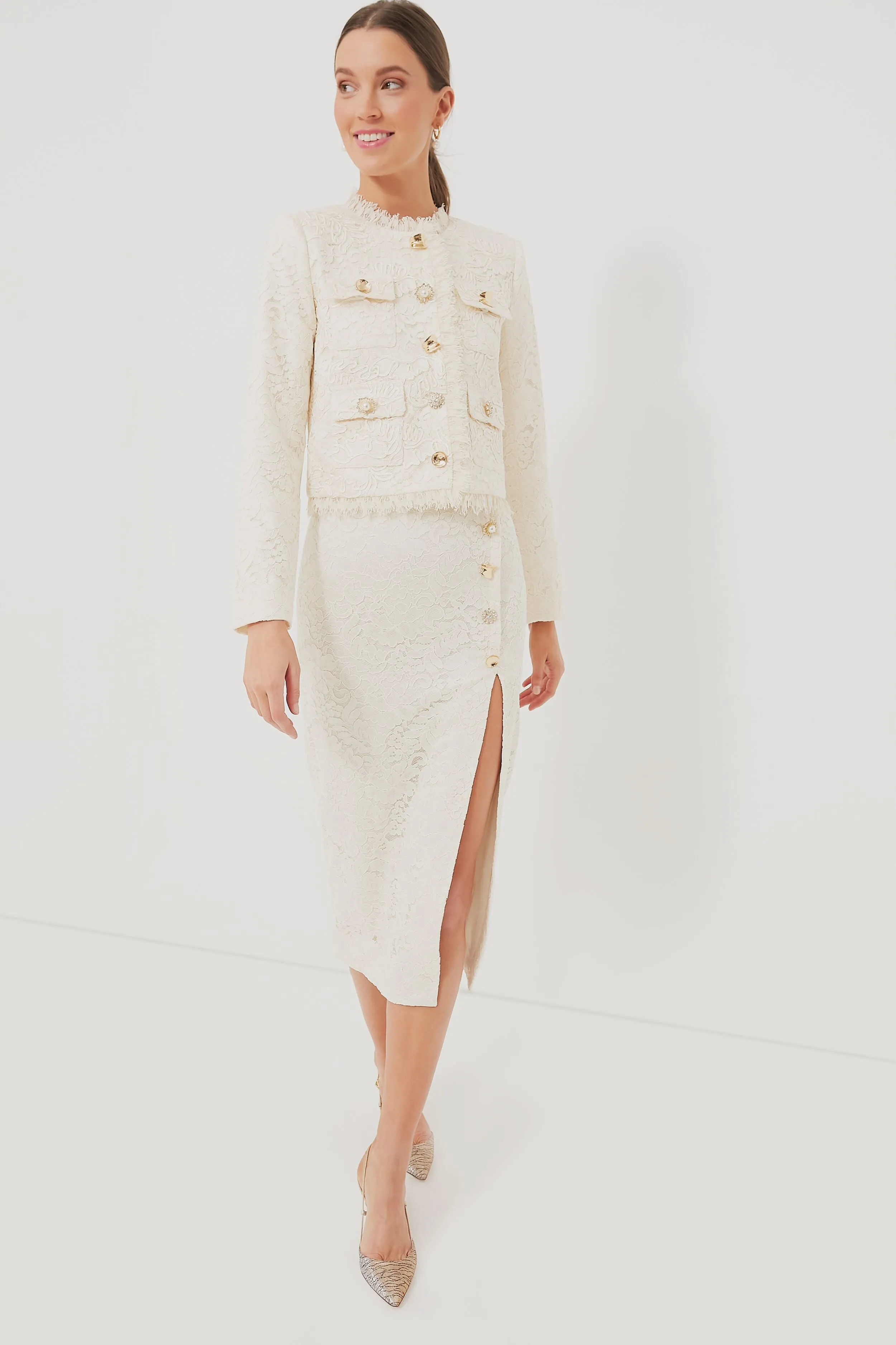 Cream Cord Lace Jacket