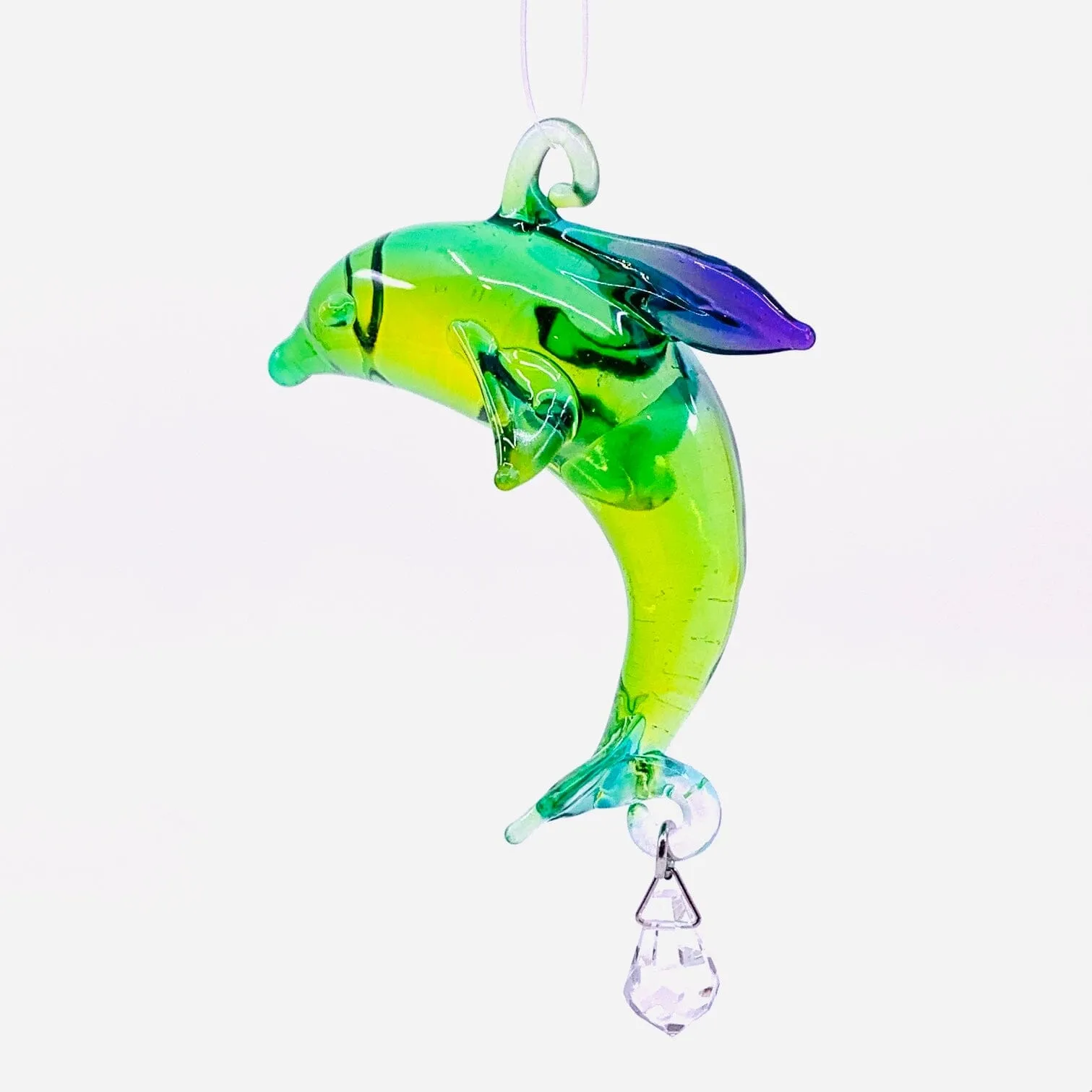 Dazzle Glass Dolphin, Green 1