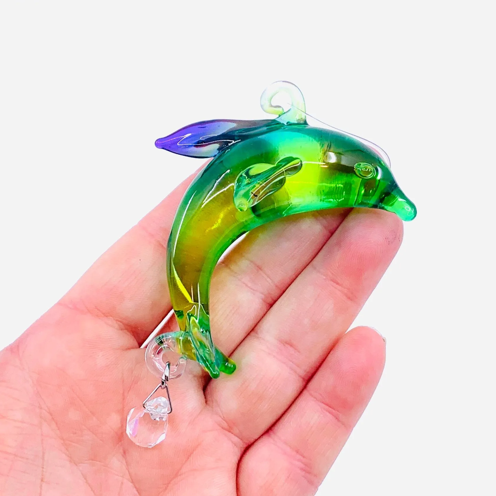 Dazzle Glass Dolphin, Green 1