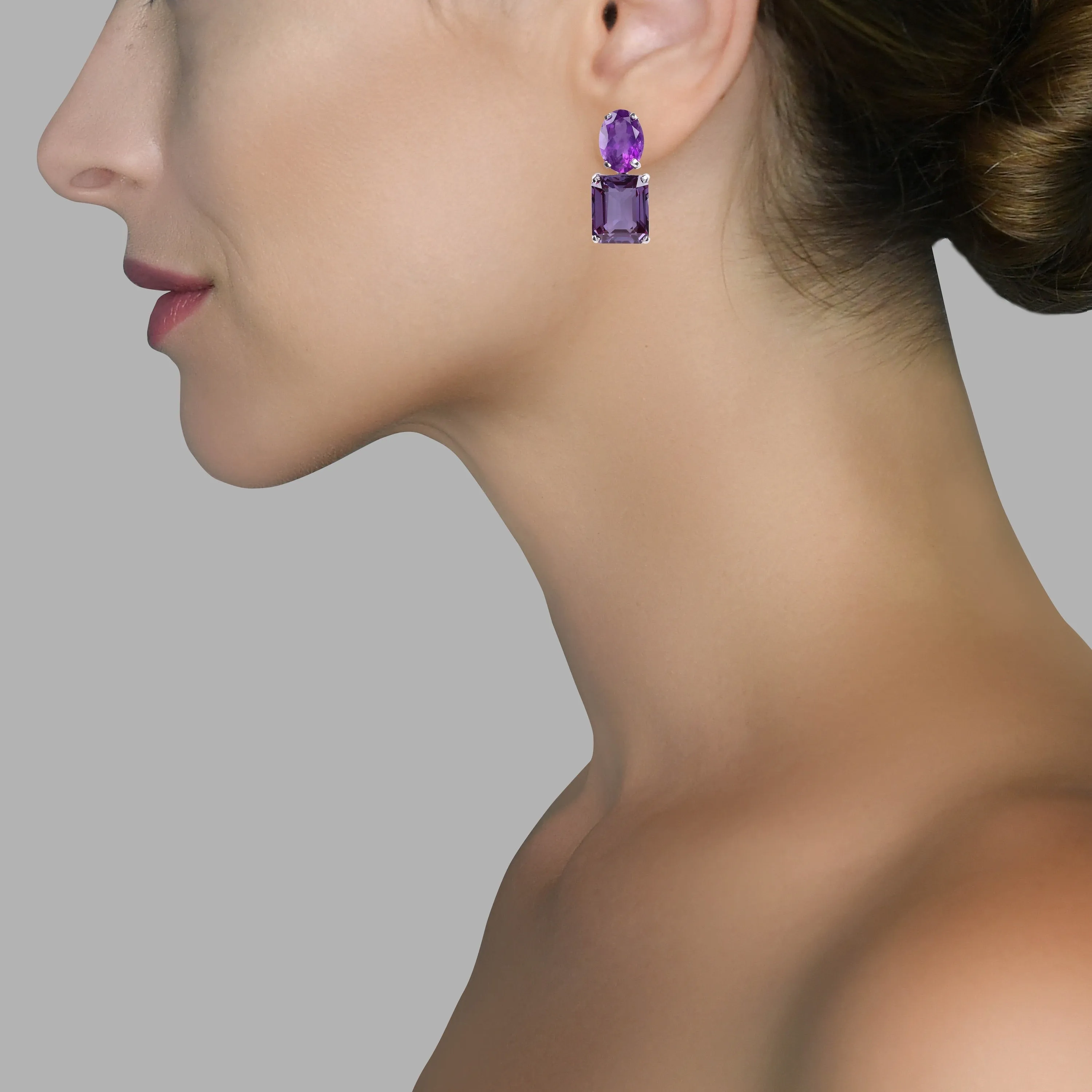 Earrings - Amethyst & Alexandrite