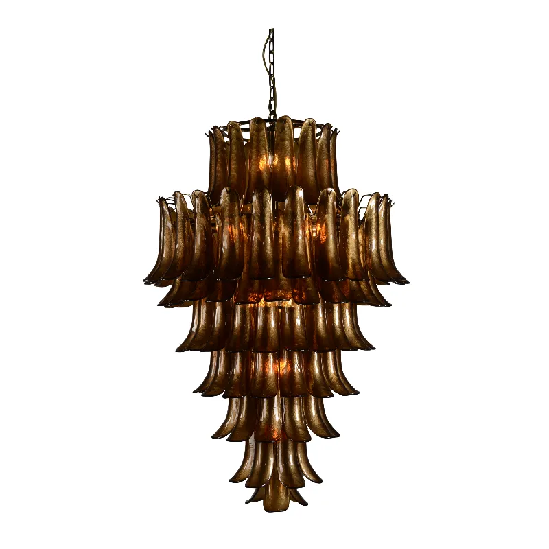 Eclectic Tinted Glass Chandelier