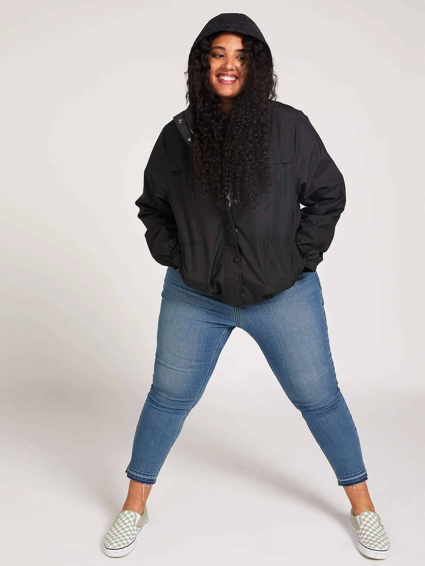 Enemy Stone Windbreaker Plus Size - Black