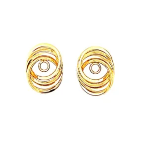 Estate Interlocking Circle Earring Jackets in 14K Yellow Gold