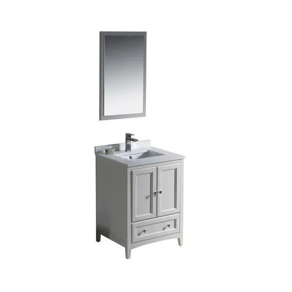 Fresca Oxford 24 Antique White Traditional Bathroom Vanity with Faucet FVN2024A