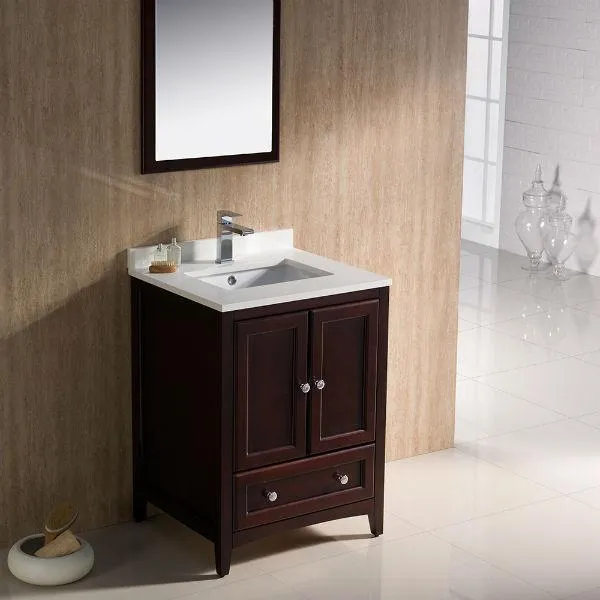 Fresca Oxford 24 Mahogany Traditional Single Bathroom Vanity with Faucet FVN2024