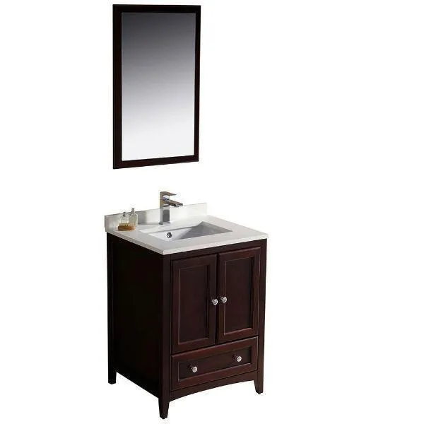 Fresca Oxford 24 Mahogany Traditional Single Bathroom Vanity with Faucet FVN2024