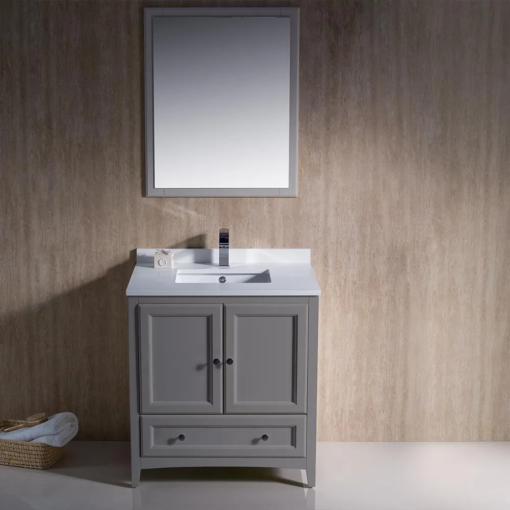 Fresca Oxford 30 Gray Traditional Bathroom Vanity