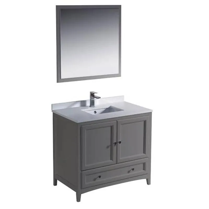 Fresca Oxford 36 Gray Traditional Single Bathroom Vanity FVN2036GR