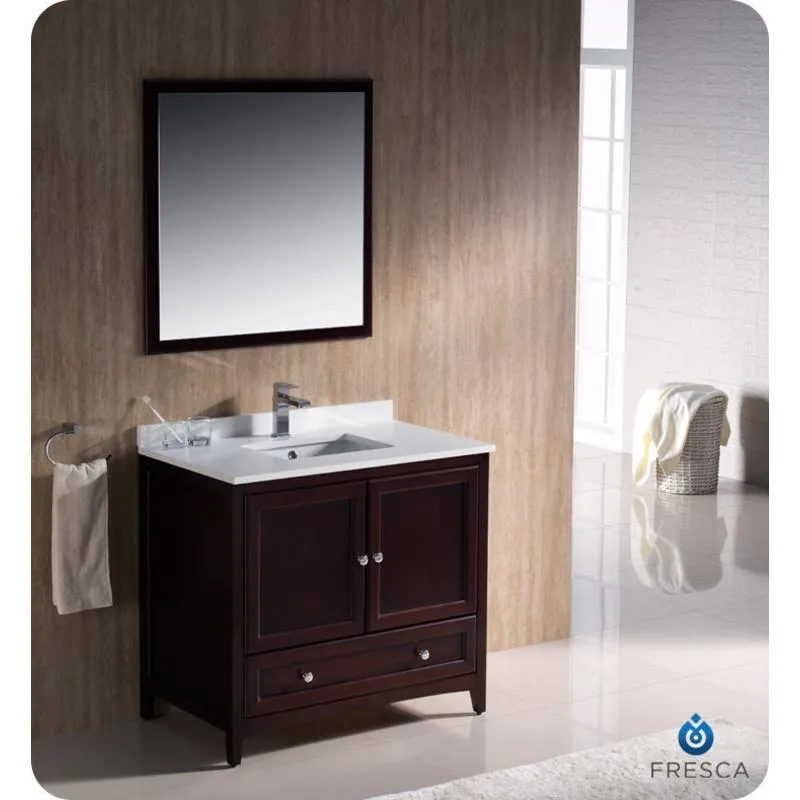 Fresca Oxford 36 Mahogany Traditional Single Bathroom Vanity FVN2036MH