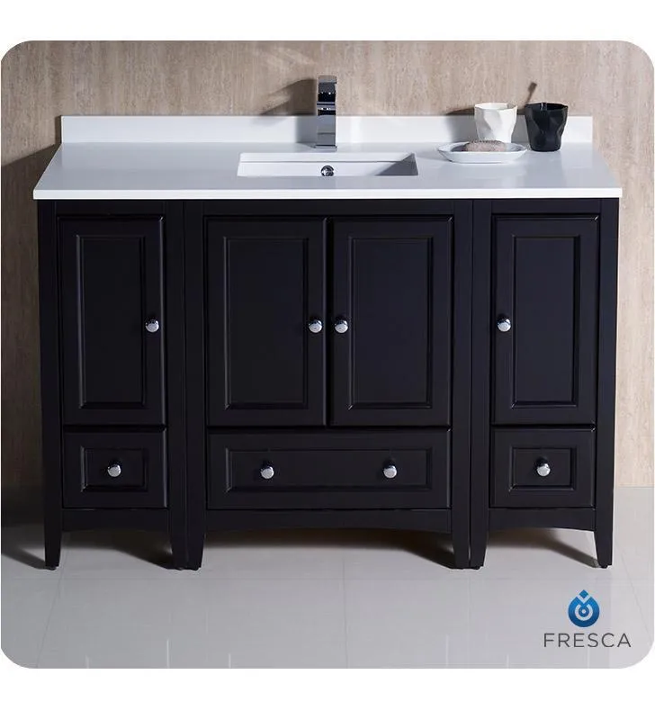 Fresca Oxford 48 Espresso Traditional Bathroom Cabinets w/ Top & Sink